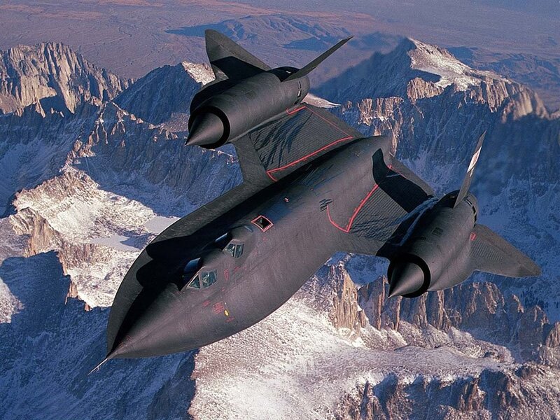 Blackbird jet over mountains