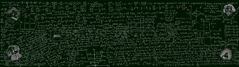 Blackboard with Equations — Black, Academic, Illustration