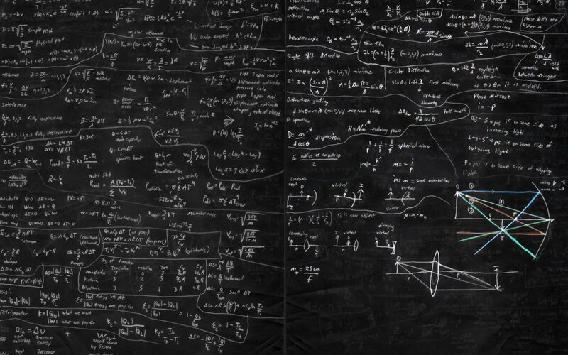 Blackboard with Equations — Black, Academic
