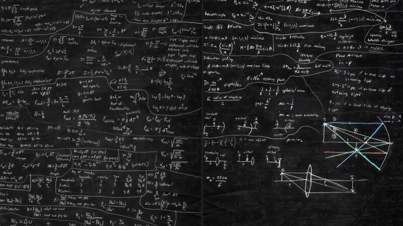 Blackboard with Equations — Black