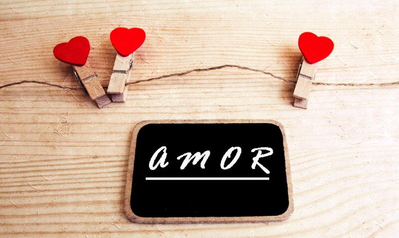 Blackboard with Word AMOR