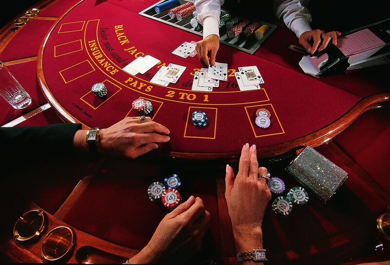 Blackjack Table with Players