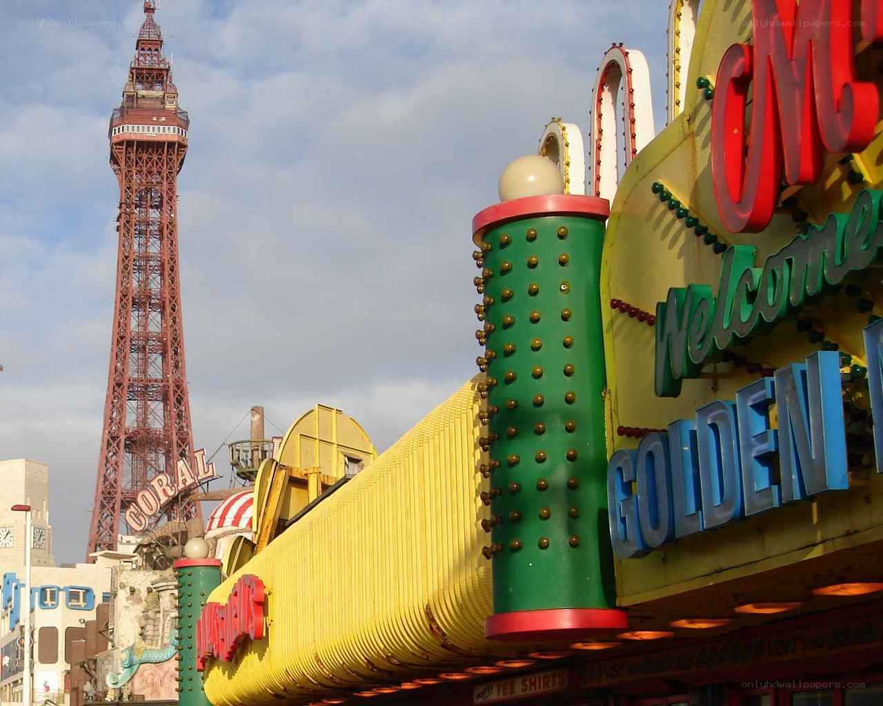 Blackpool Tower and amusement park