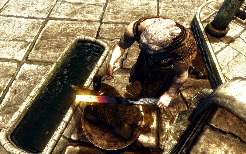 blacksmith forging a sword