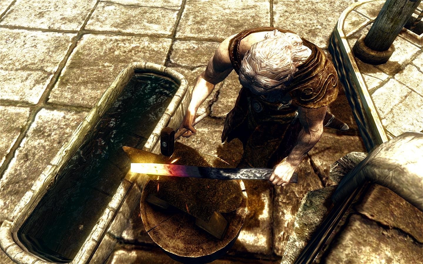 blacksmith forging a sword