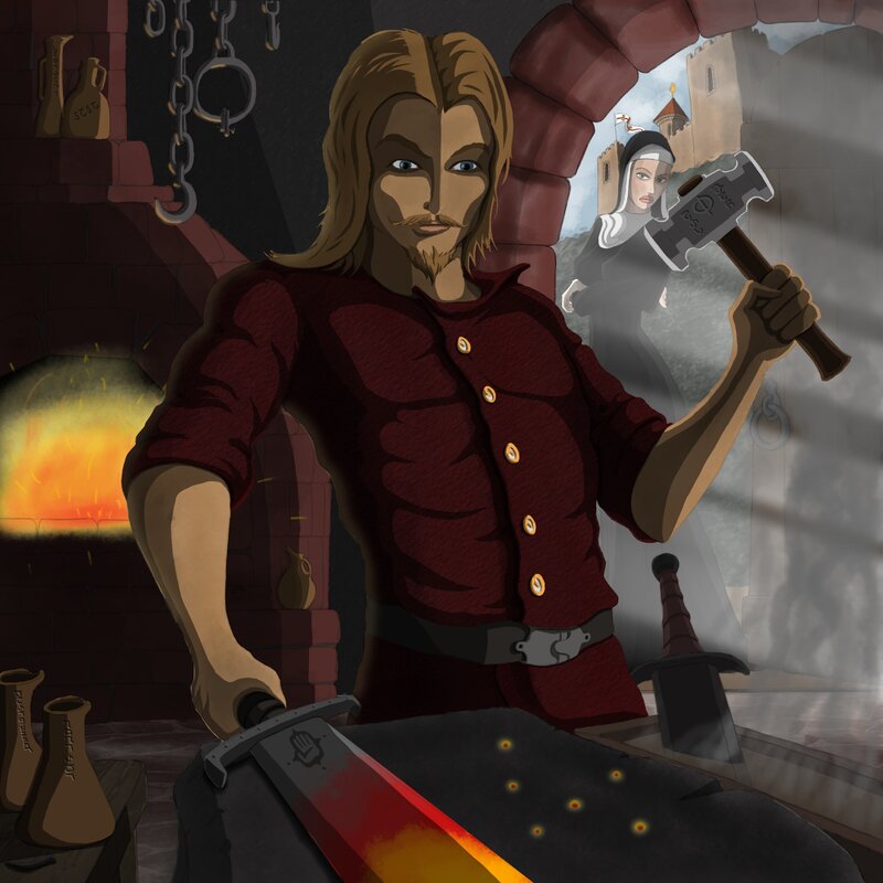 Blacksmith Holding Sword