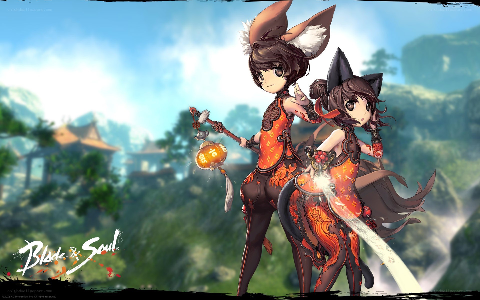 Blade & Soul characters in landscape