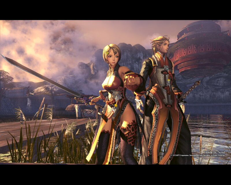 Blade & Soul characters on dock