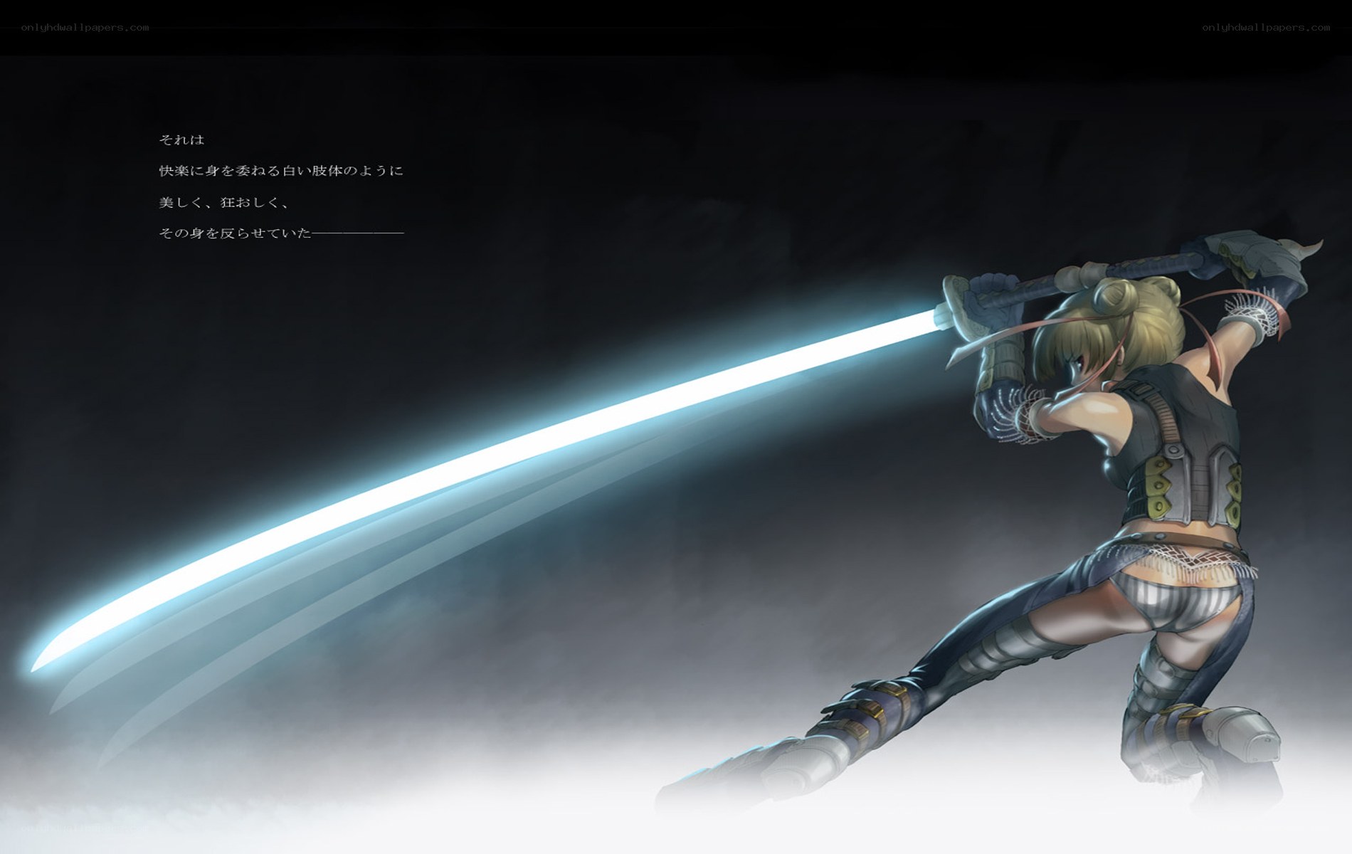Blade-wielding warrior in action