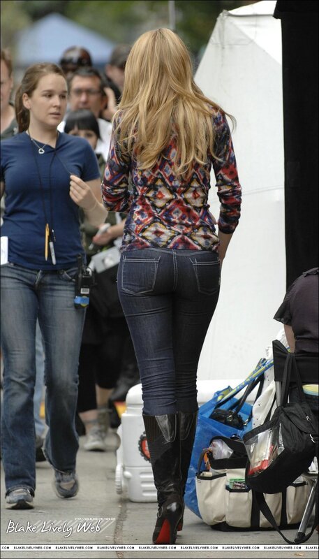 Blake Lively on set