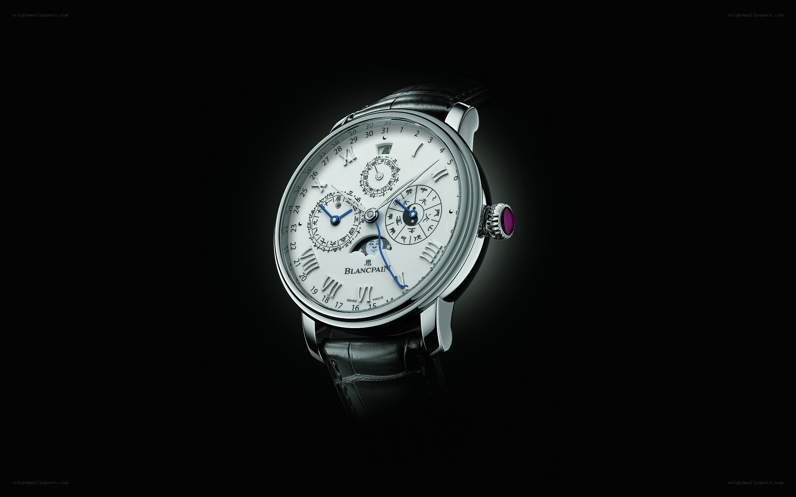 Blancpain watch with moon phase