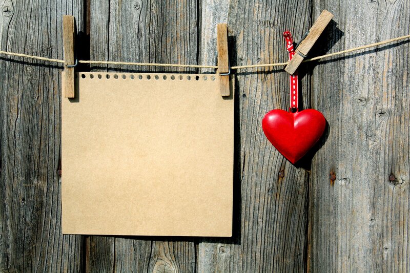 Blank Card and Red Heart