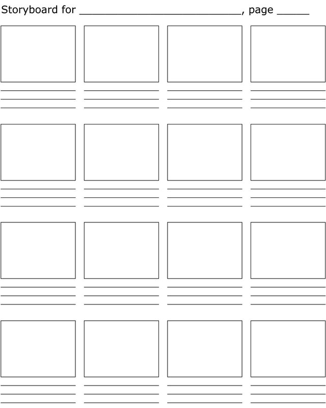 Blank storyboard template