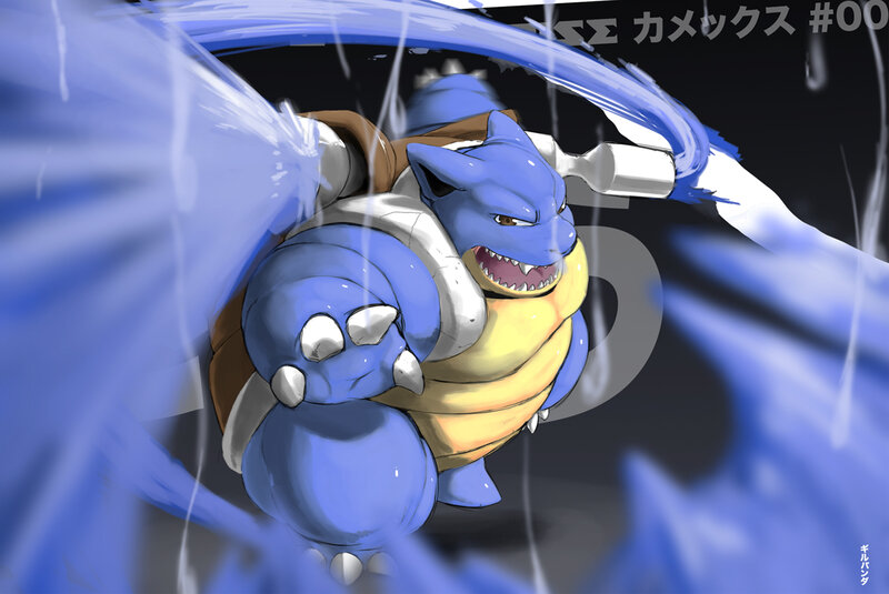 Blastoise in Water Attack — Blue