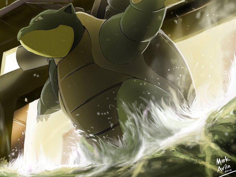 Blastoise in Water — Green
