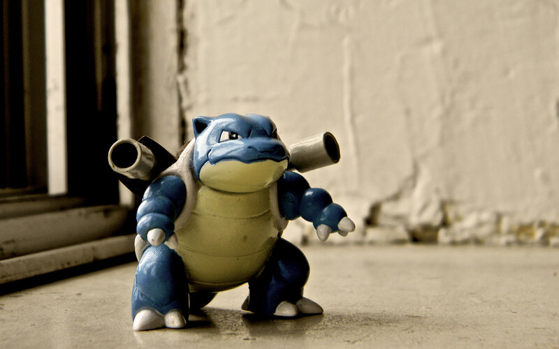 Blastoise toy on concrete