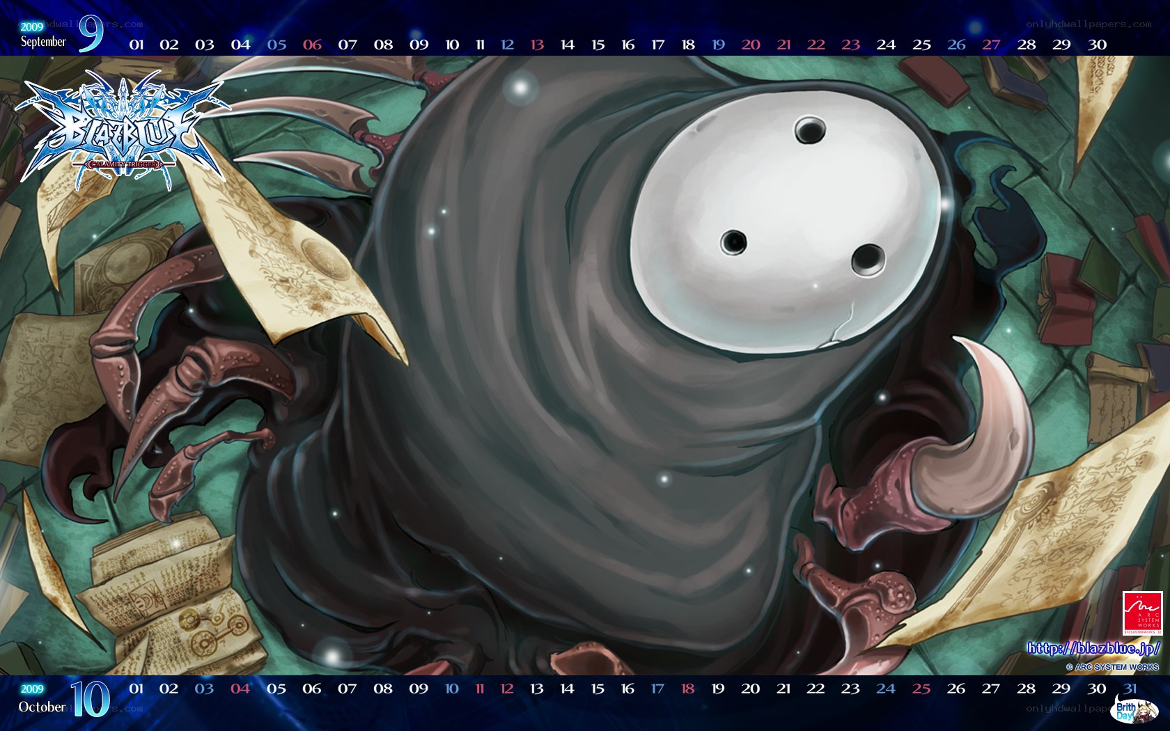 BlazBlue calendar art