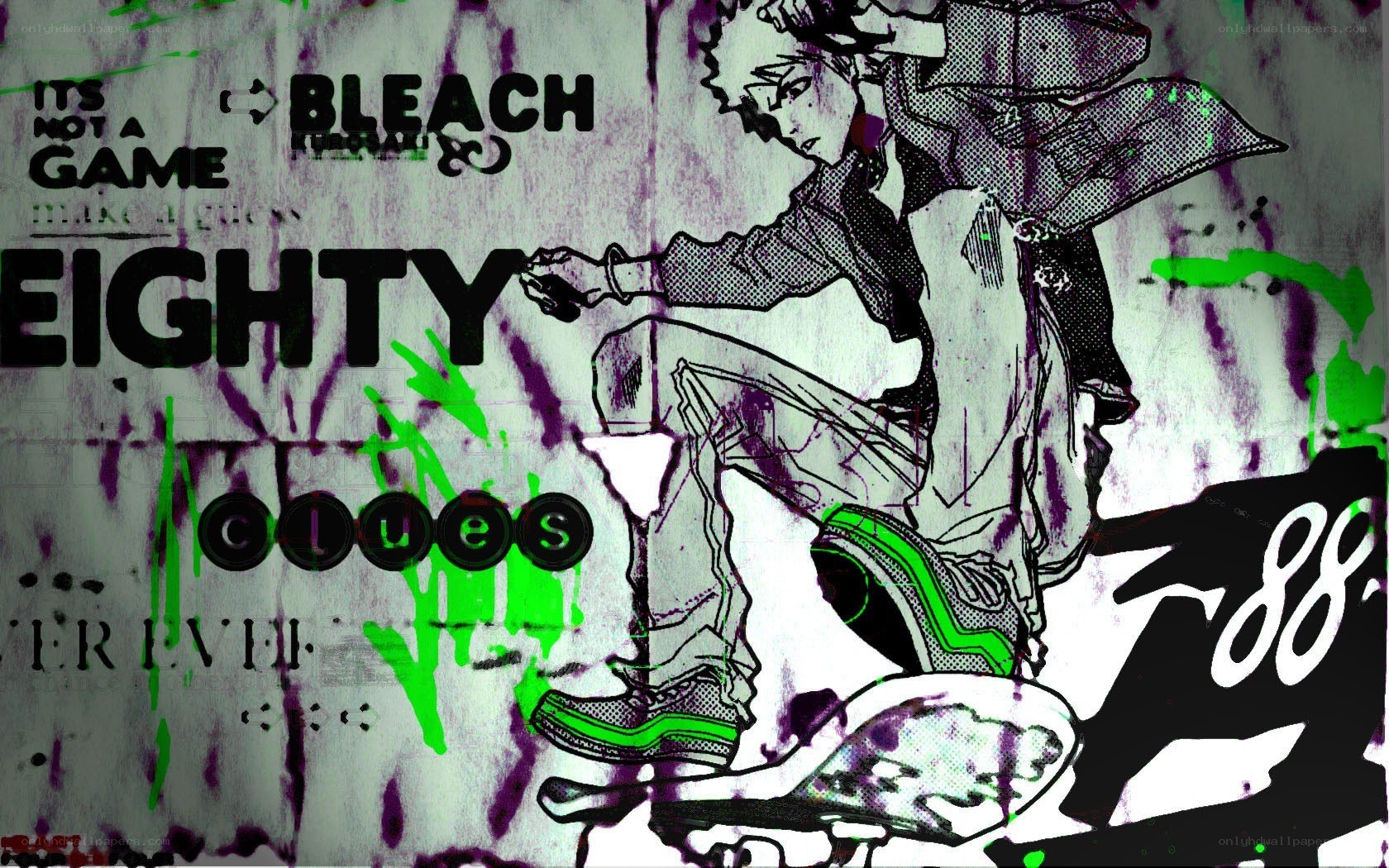 Bleach anime art with graffiti