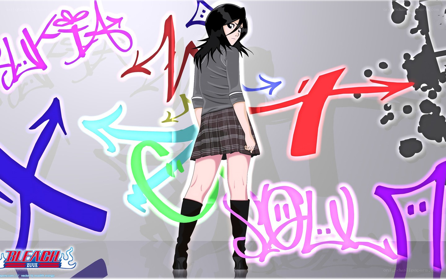Bleach anime character with graffiti