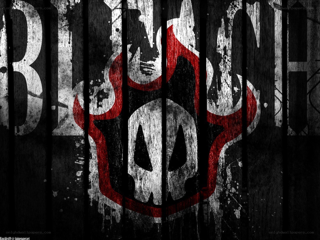 Bleach anime logo on wood