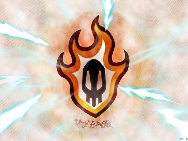 Bleach anime logo with flames