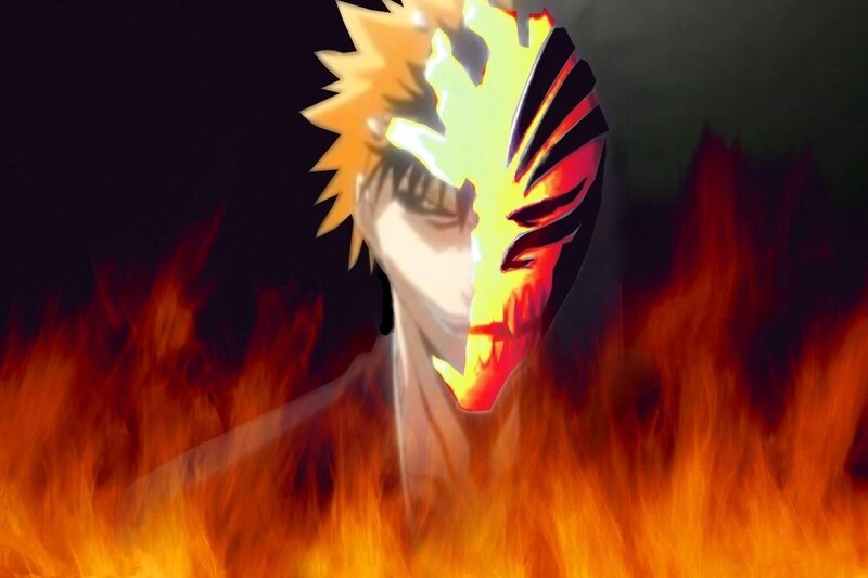 Bleach character in flames