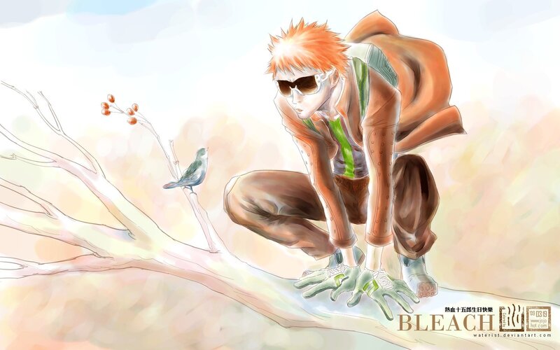 Bleach character on a branch