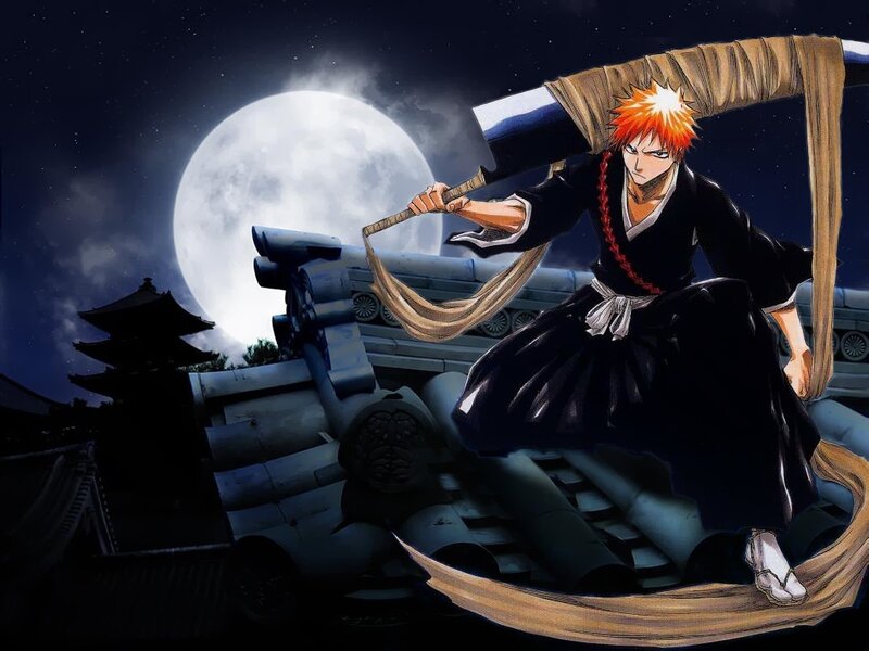Bleach character on rooftop