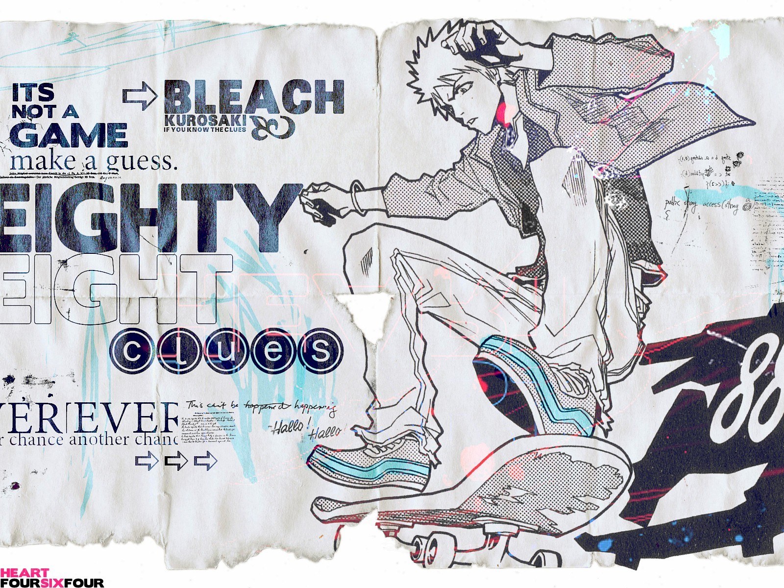 Bleach character on skateboard