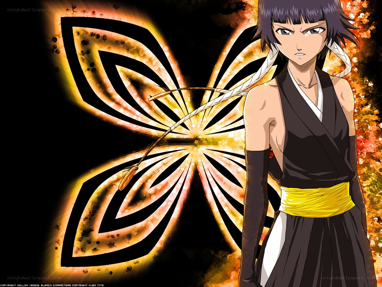 Bleach character with butterfly symbol