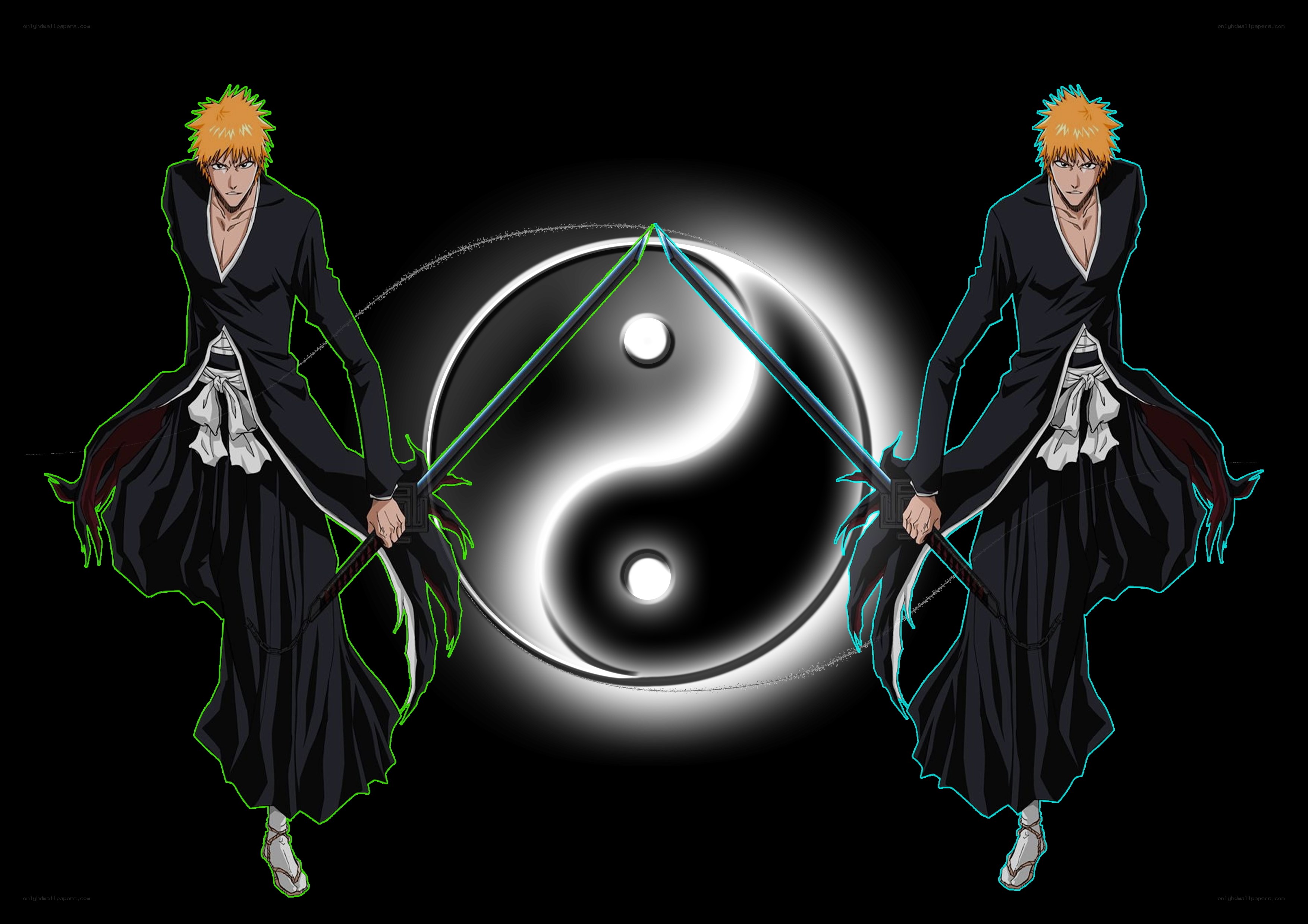 Bleach character with dual swords