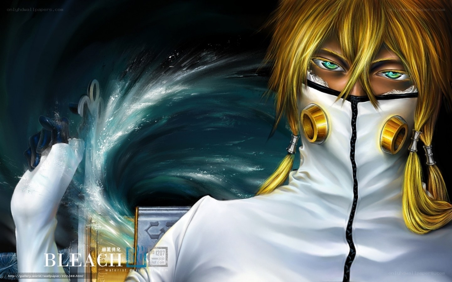 Bleach character with gas mask