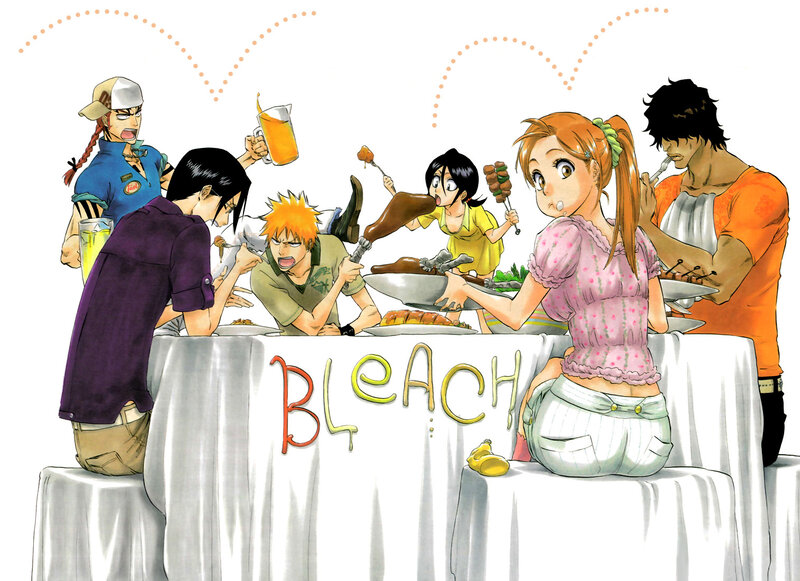 Bleach characters at a dinner table