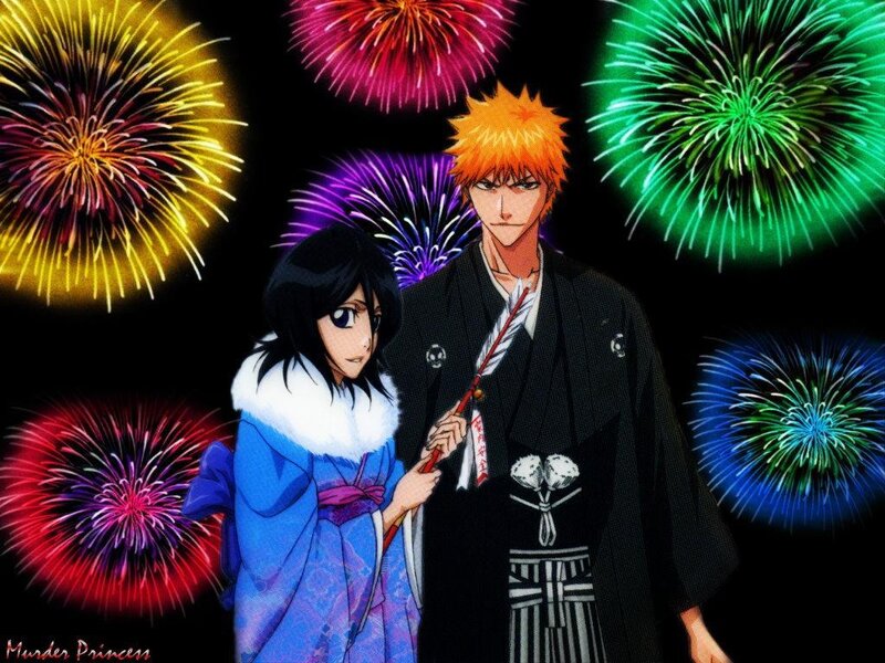 Bleach characters at fireworks