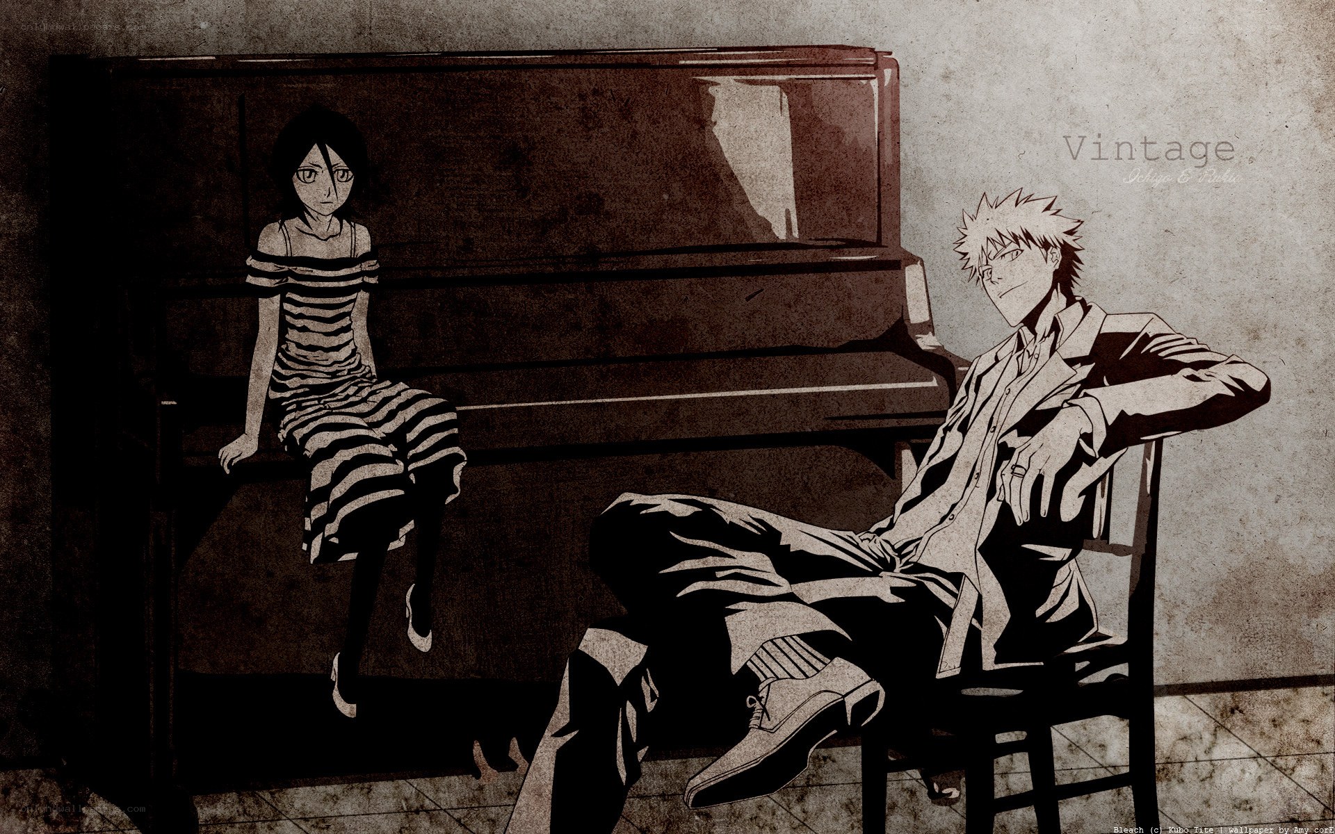 Bleach characters by piano