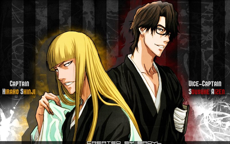 Bleach characters Hikaru Shinji and Sousuke Aizen