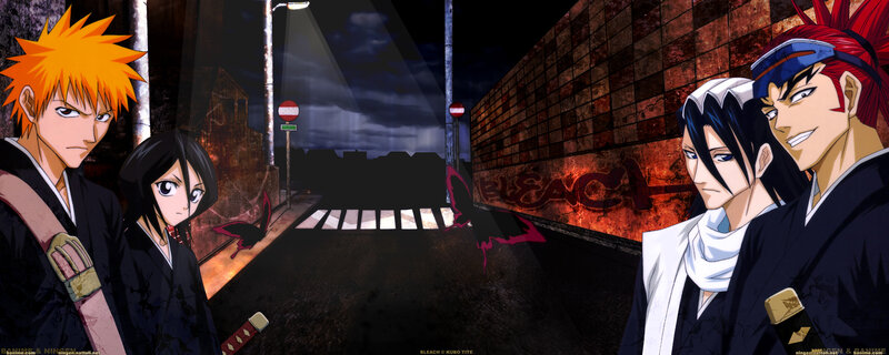 Bleach characters in a dark alley