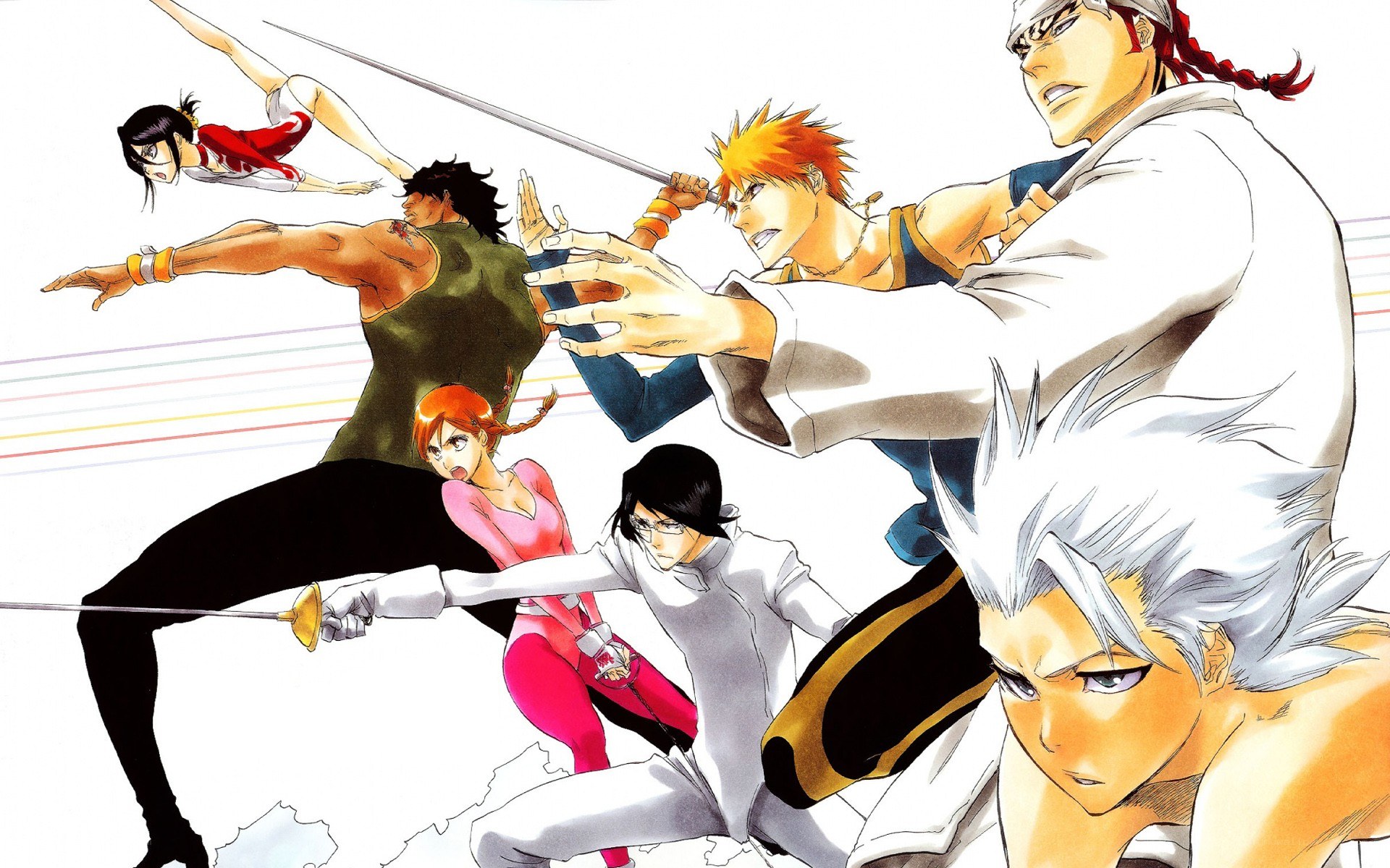 Bleach characters in action