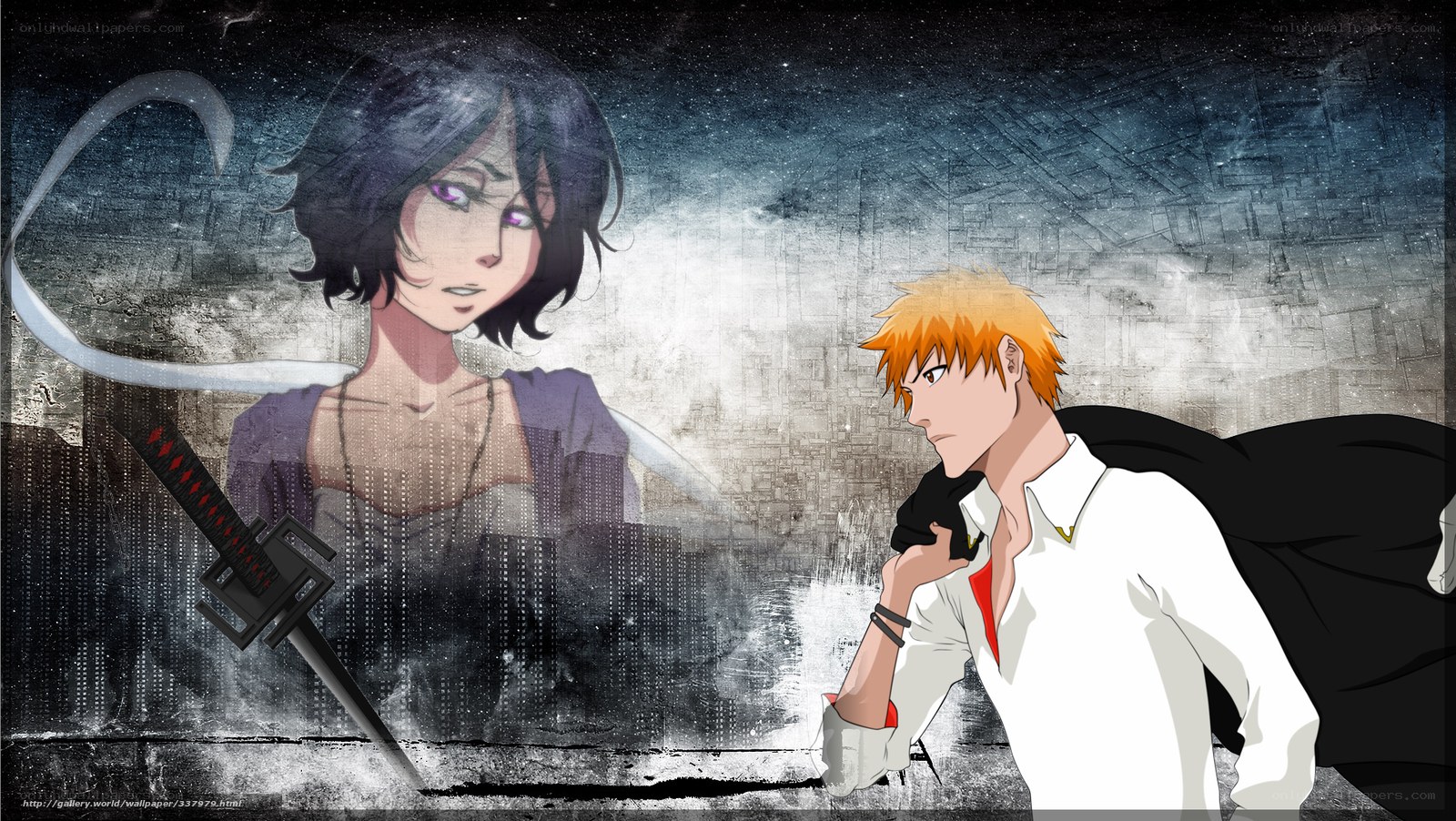 Bleach characters in dark scene