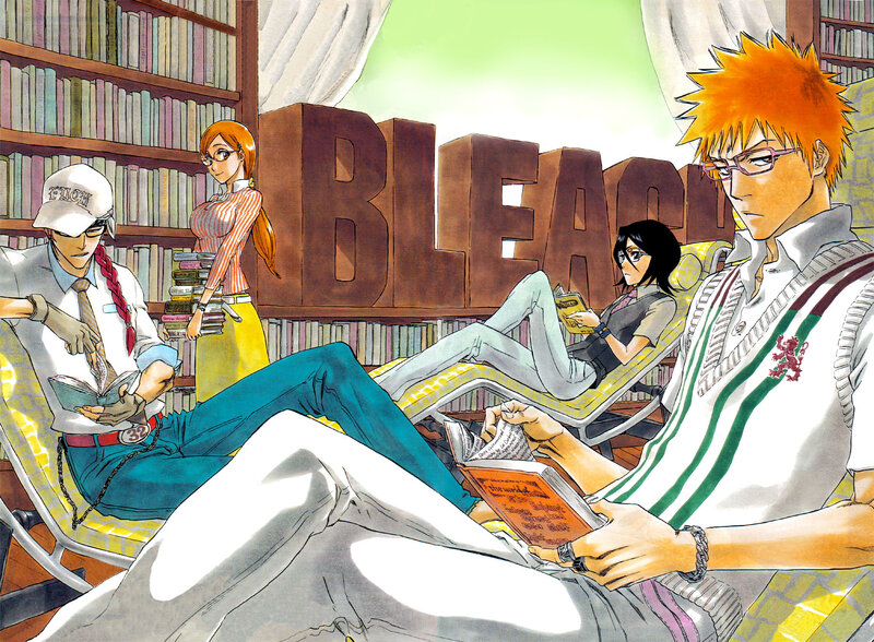 Bleach characters in library