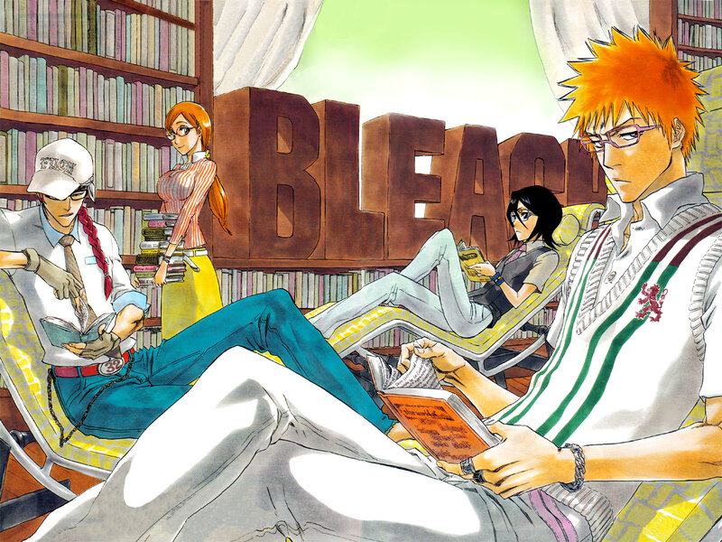 Bleach characters in library