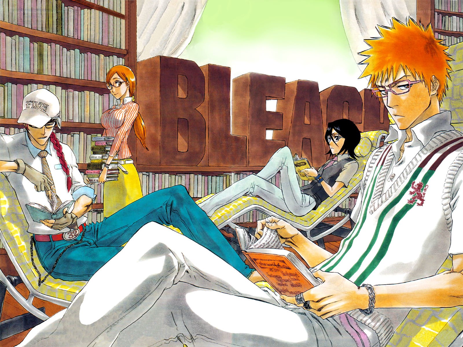 Bleach characters in library