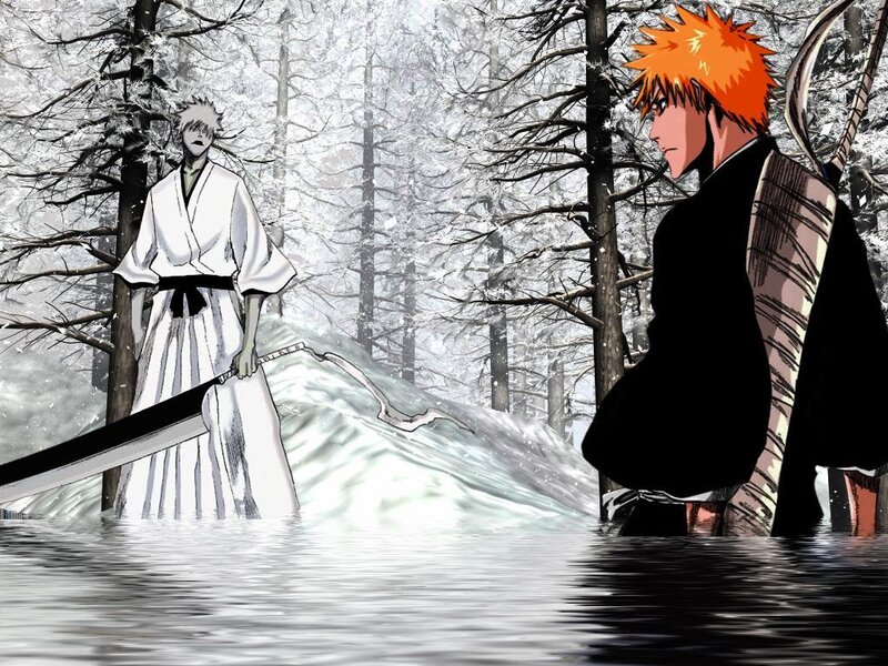 Bleach characters in snowy forest