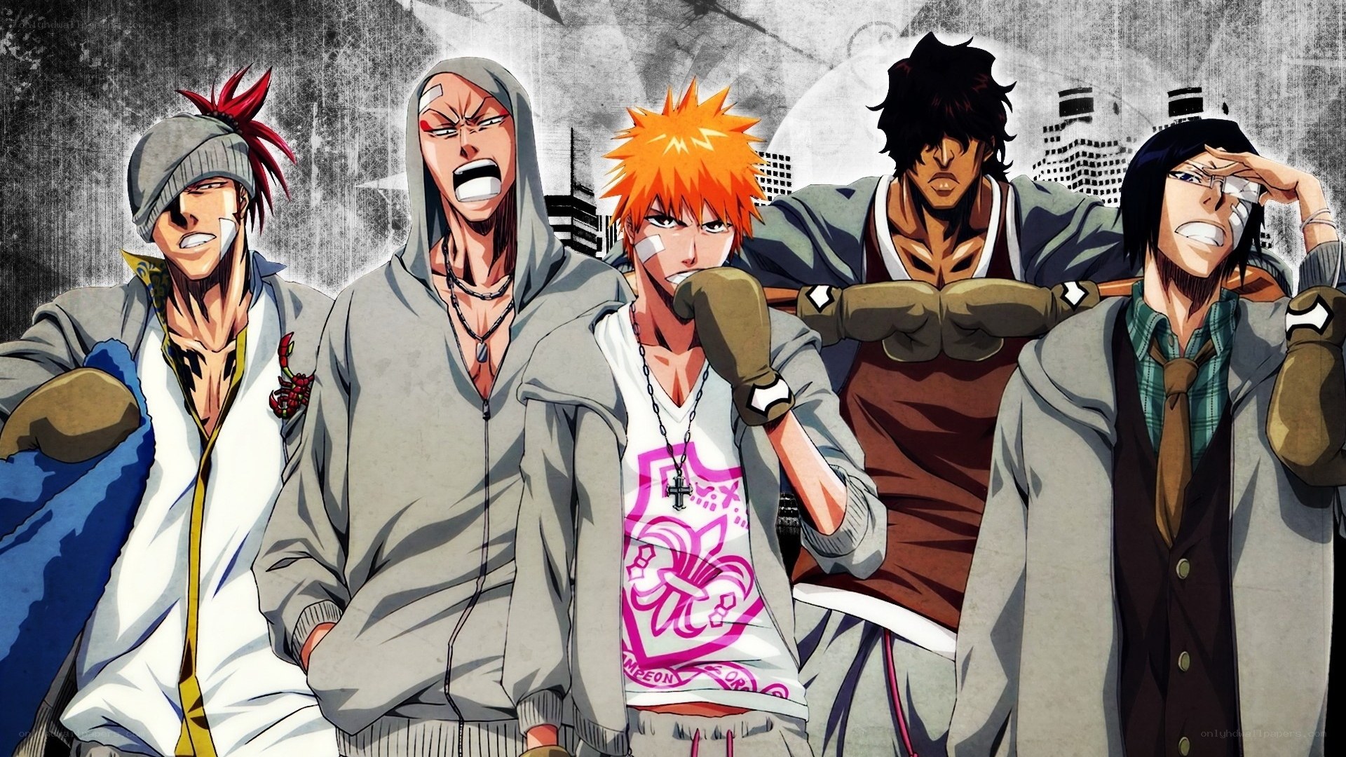 Bleach characters in urban setting