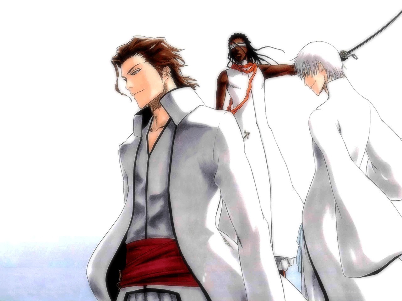 Bleach characters in white robes