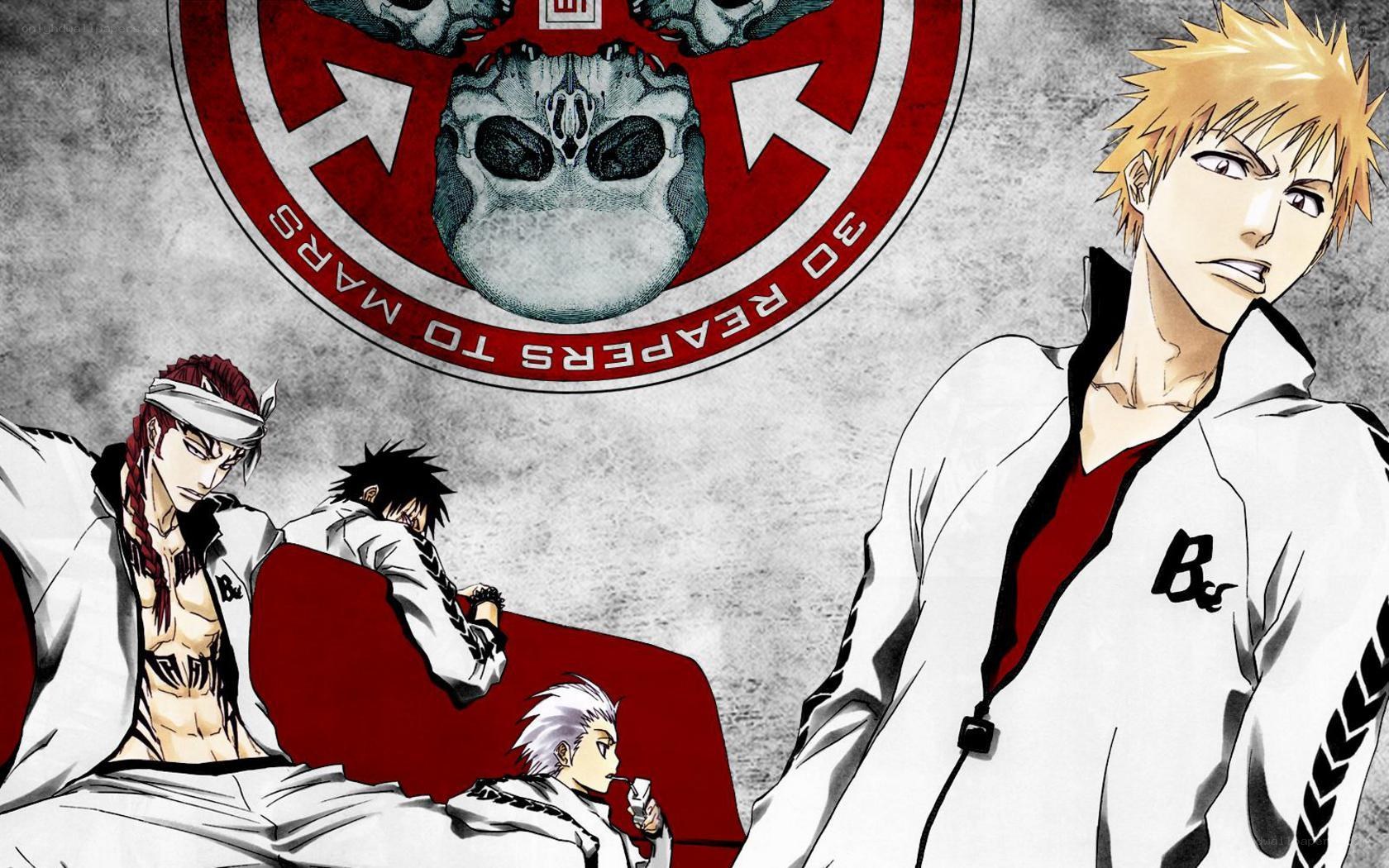 Bleach characters in white uniforms