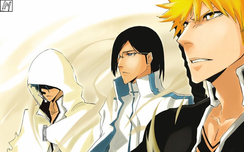 Bleach characters in white uniforms