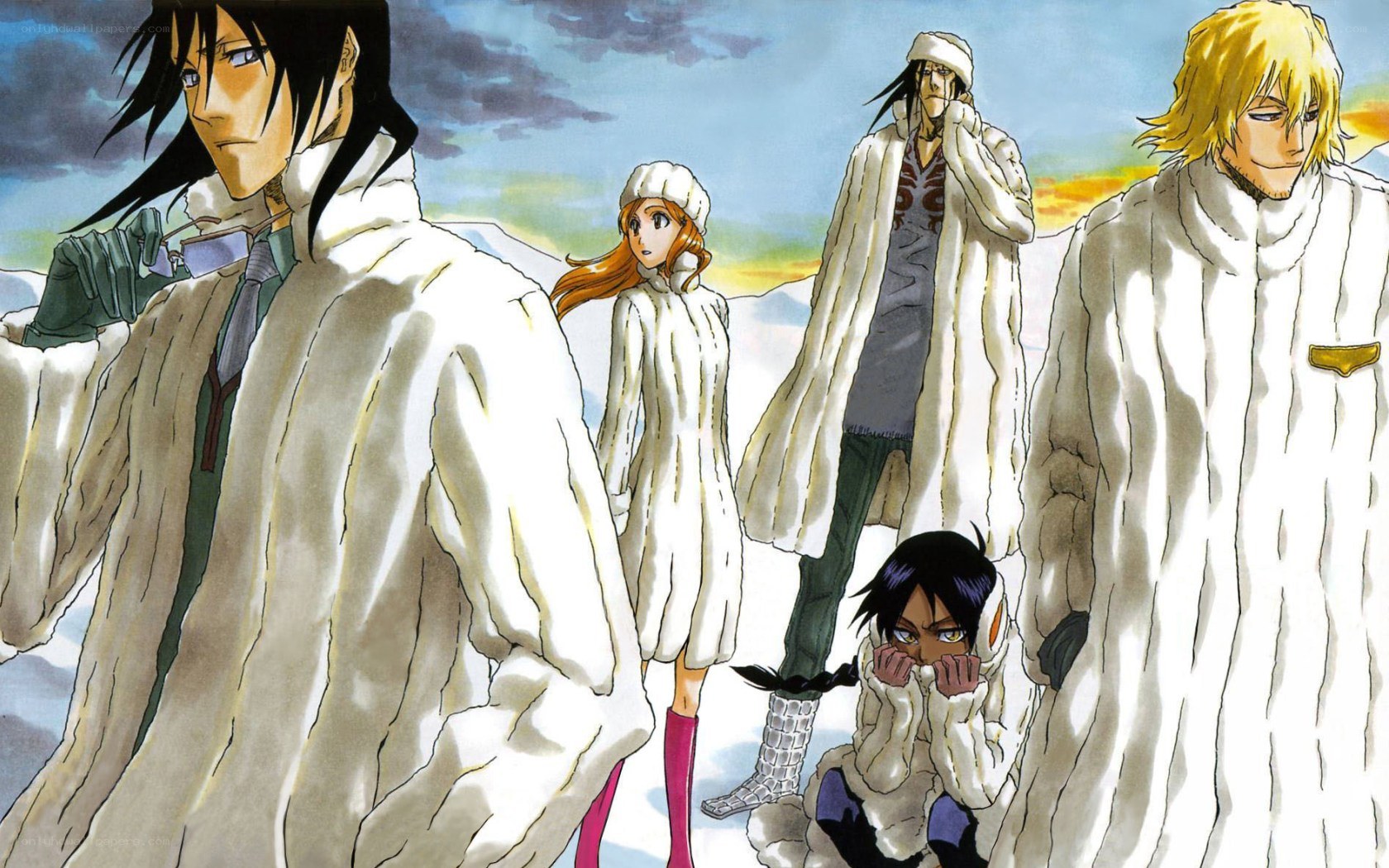 Bleach characters in winter coats