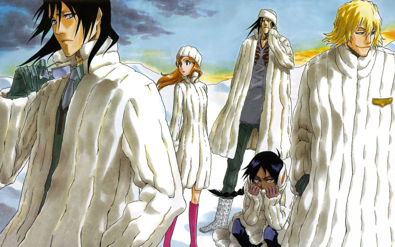 Bleach characters in winter coats