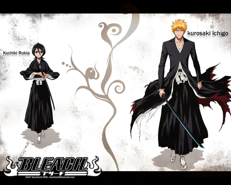 Bleach characters Kuchiki Rukia and Ichigo